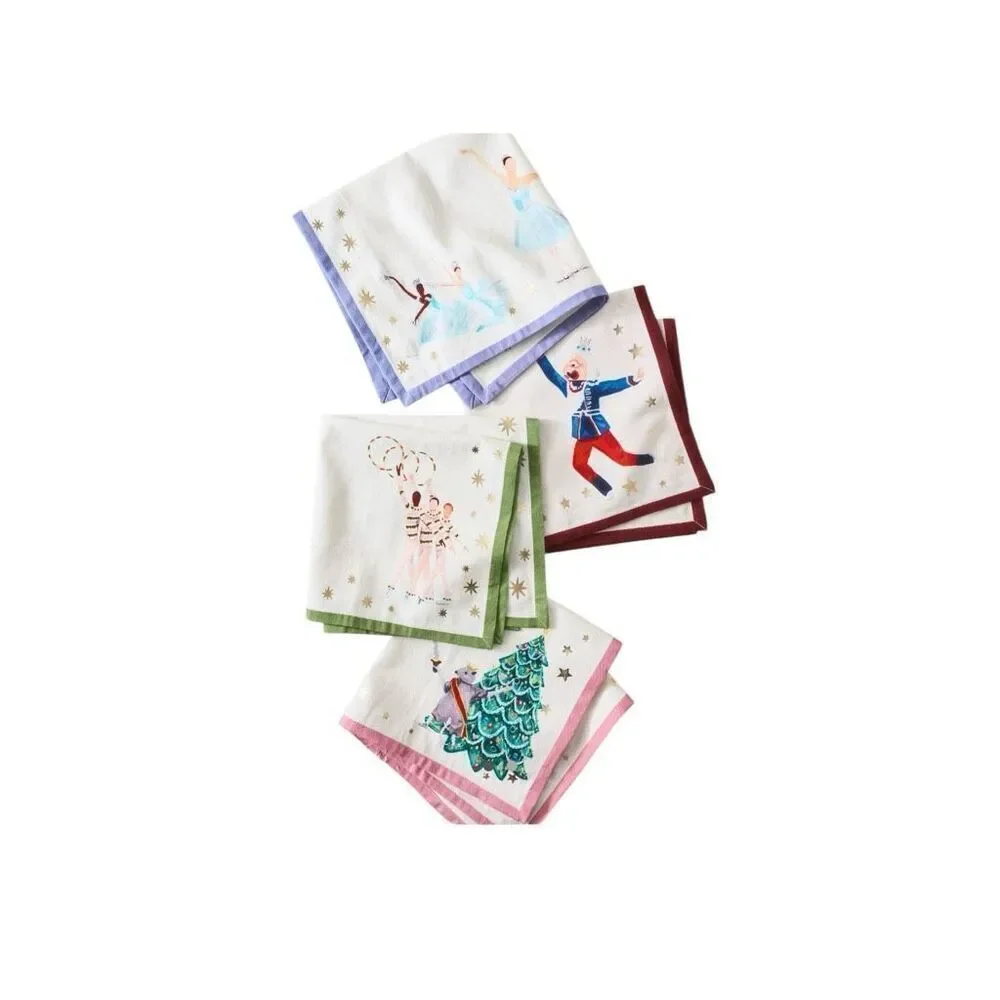 Anthropologie x New York City Ballet Nutcracker Napkins Set of 4 - New Holiday